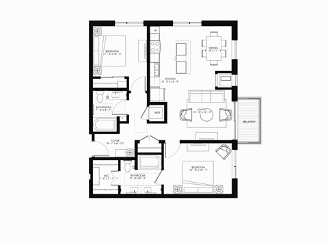 a black and white floor plan of a house